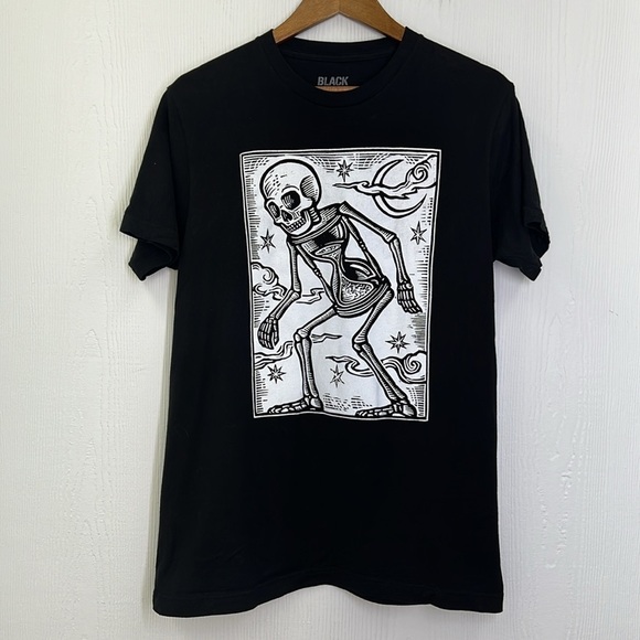 Black Matter - Skeleton With Hourglass Stomach Graphic Black And White T Shirt M - Picture 6 of 8